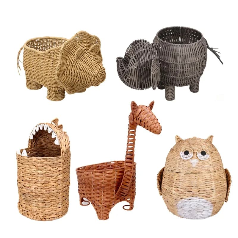 Woven Rattan Wicker Paper Children's Baby Room Toys Decorative Laundry Children's Storage Basket Gifts