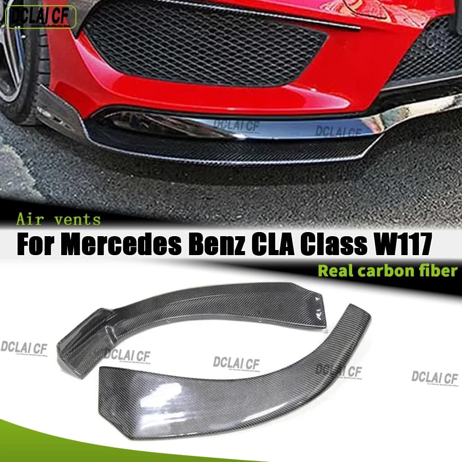 For Mercedes Benz CLA Class W117 CLA200 260 Carbon fiber corner trim front bumper corner trim front lower spoiler body upgrade