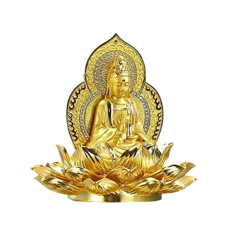 Car jewelry ornament Car perfume seat Double-sided Guanyin Bodhisattva Buddha statue Car decoration products to ensure safety
