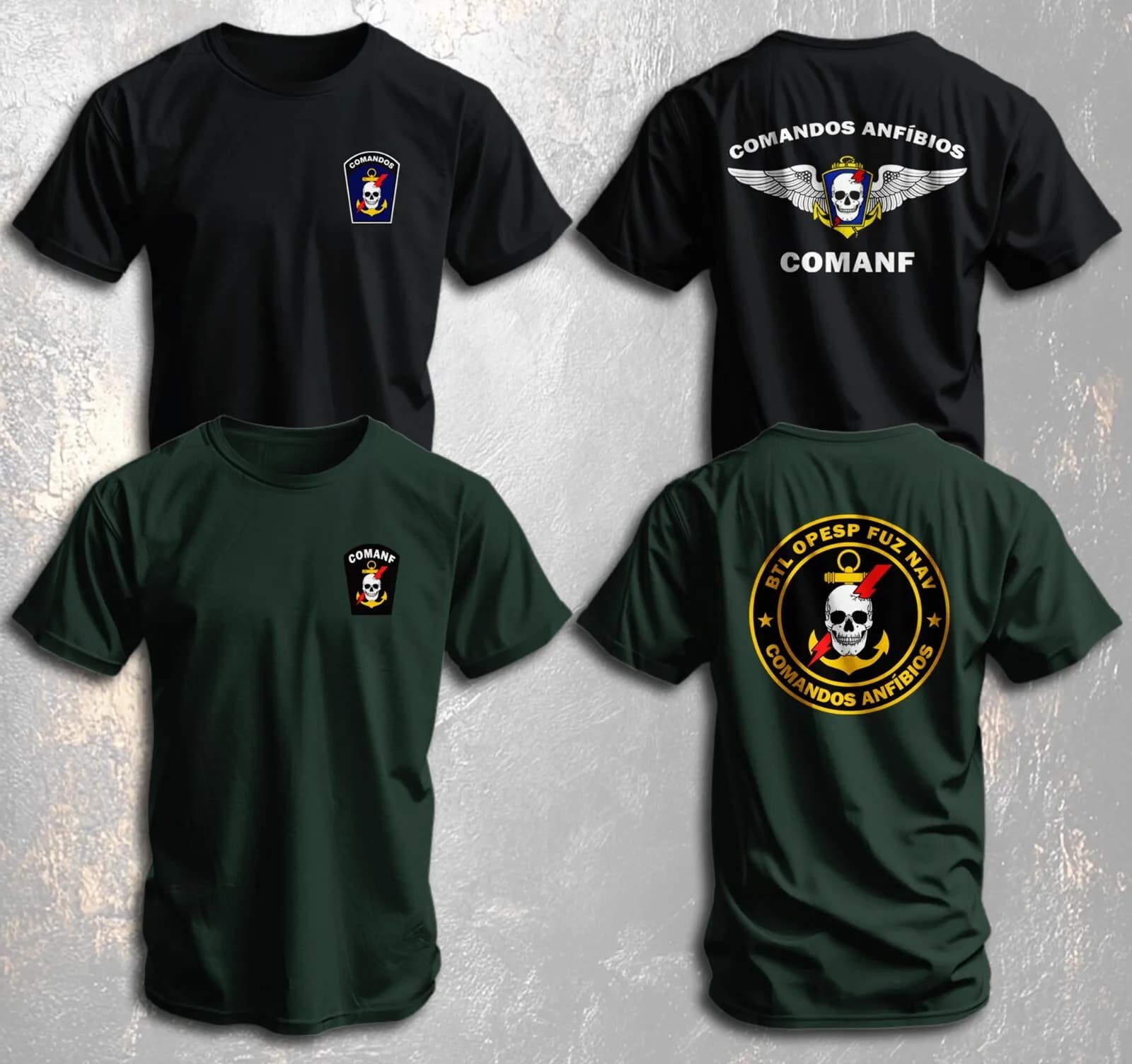 Brazilian Marine Corps Amphibious Commandos COMANF Tonelero Military T-shirt Short Sleeve Casual 100% Cotton Shirt