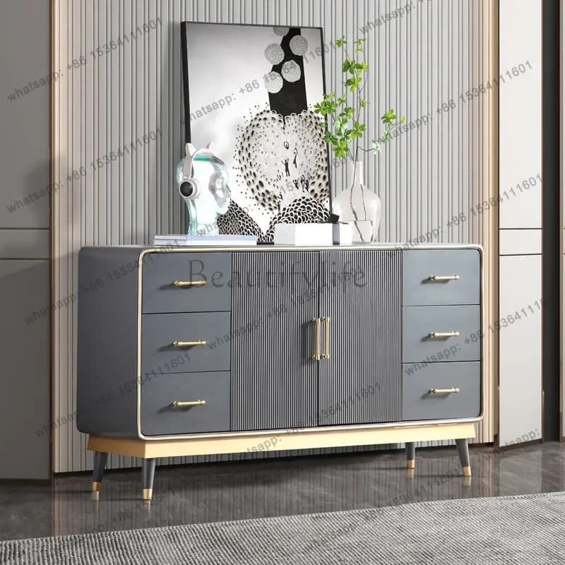 FG40Light luxury solid wood modern entrance cabinet vintage dining side living room storage cabinet