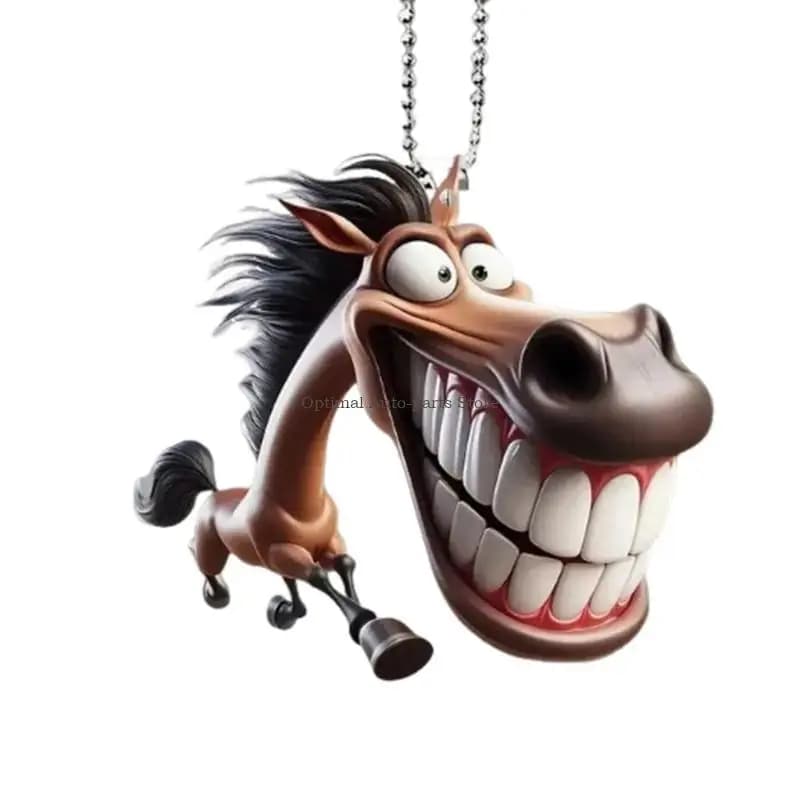 Fun Horse Pendant Large Mouth  Horse Pendant Eye catching Animal Ornament Horse Keychain Charm for Bags Or Interior Spaces