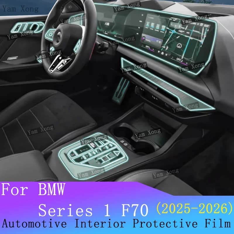 For BMW Series 1 F70 2025 2026 Full Set Interior Film Gear Panel TPU Transparent Protection Sticker GPS Navigation Screen Films