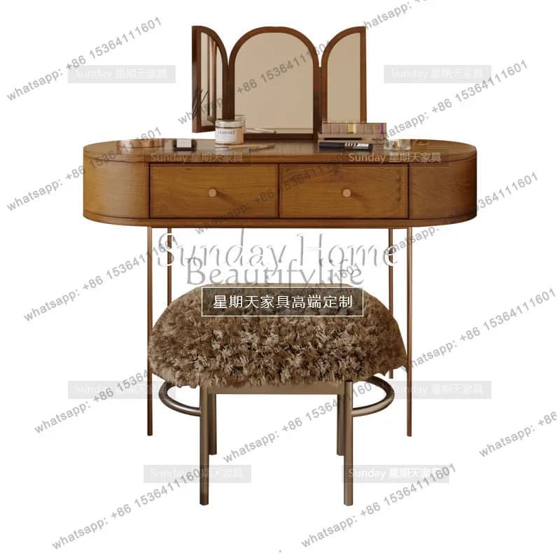 French retro style dresser American antique makeup table simple ins bedroom table