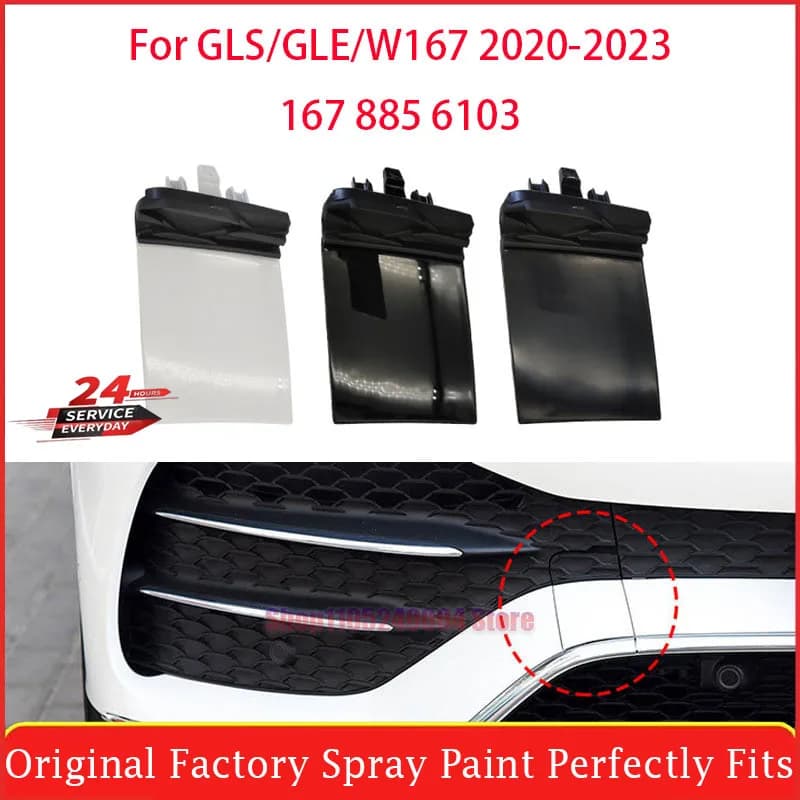 For Mercedes Benz GLE Class W167 Front & Rear Tow Hook Cover Set Silver For All Models 2020-2023 GLE350 GLE450 1678856103