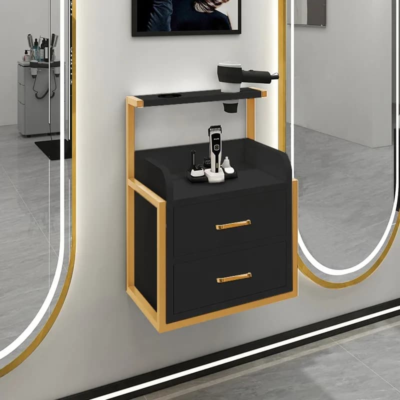 Modern wall-mounted salon furniture Living room Barber shop New hair salon station equipment with tool lockers