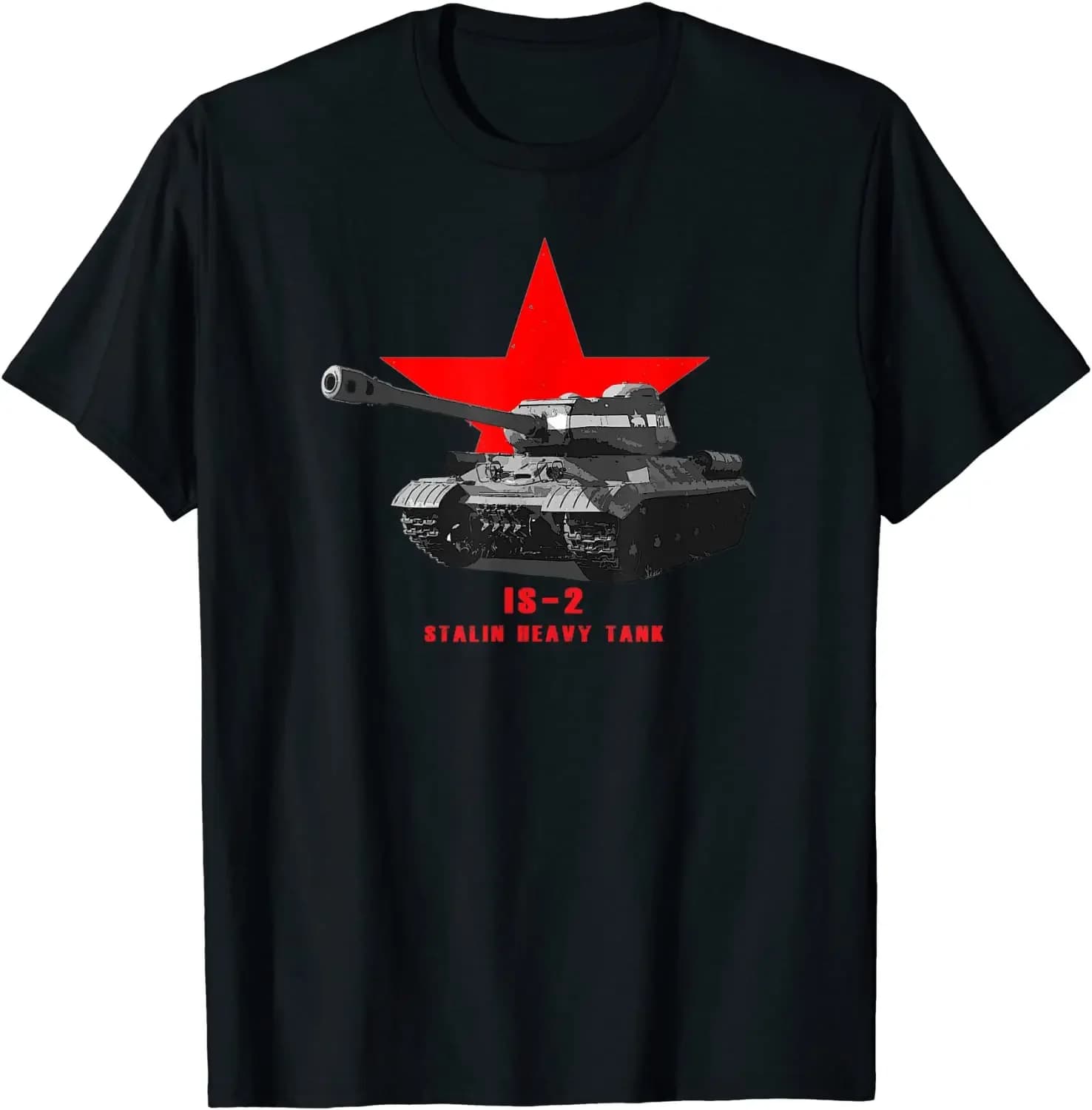 World War II is-2 Stalin Heavy Tank Printed Summer Cotton O-neck Short Sleeve T-shirt
