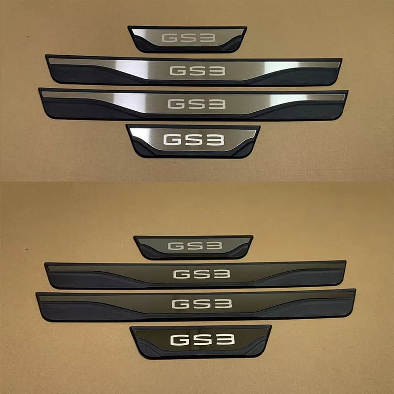 4pcs Car Door Sill Cover Kick Scuff Plate Protector Trims Guard Pedal Car Styling Self-adhesive For GAC EMZOOM GS3 2020-2024 Pla