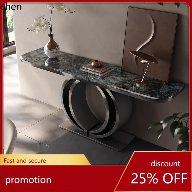 CZ End Table Villa Simple Modern Entryway Table Designer Entryway Console Sapphire Marble Light Luxury Entryway Table