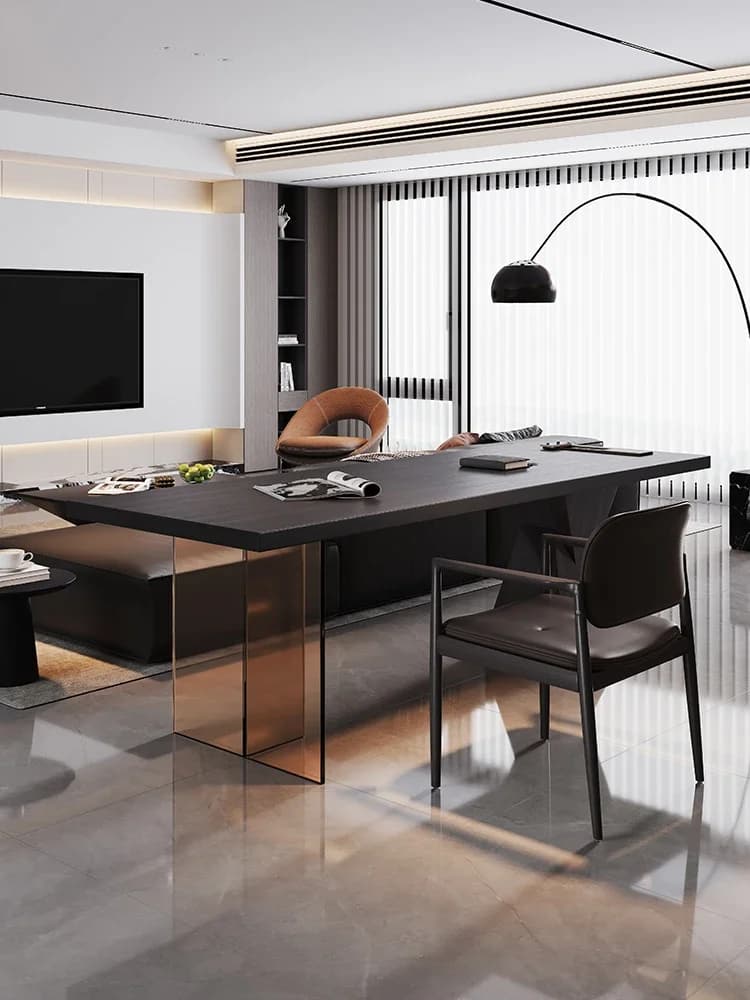 LMM Italian light luxury living room reading study table home sofa back long table