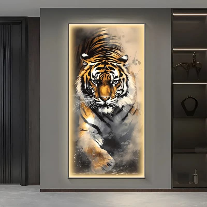 New Tiger LED Wall Lamps Corridor Foyer Living Room Home Decoration Lustre Modern Luxury Hanging Painting Lighting Mural Lights