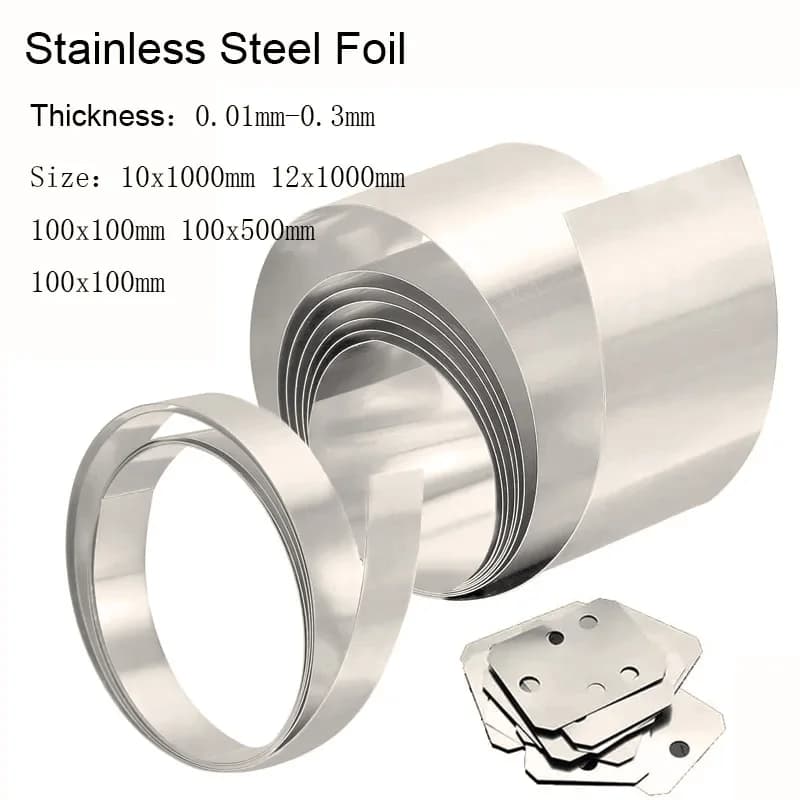 1pcs Stainles Steel Foil 304 Stainless Steel Strip Thickness 0.01mm-0.3mm For Precision Machinery