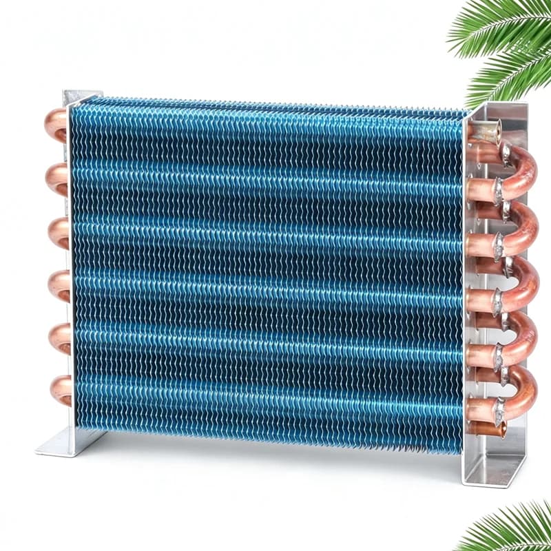 2x5x100mm Copper Tube Aluminum Fin Evaporator Condenser Radiator Refrigerator Freezer Refrigeration Equipment