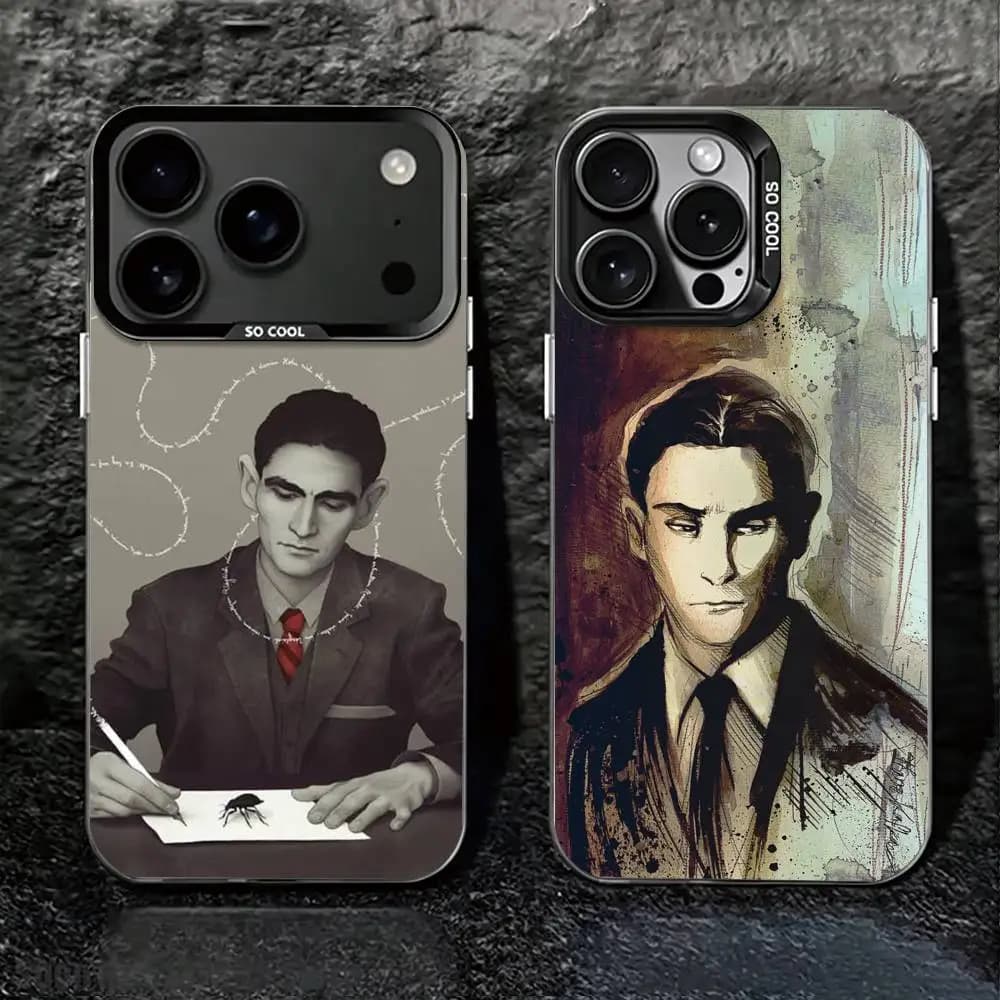 Abstract Surreal F-Franz Kafka Phone Case For iPhone 17,16,15,14,13,12,Plus,Pro Max,XS,Colorful Silver Phone case Funda Cover