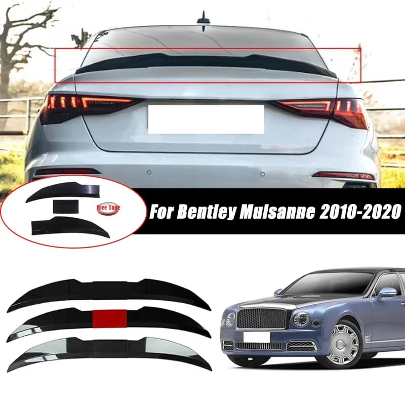 3pcs Sedan Rear Trunk Spoiler For Bentley Mulsanne 2010-2020 Adjustable DIY Modified Trunk Spoiler Automotive Accessories