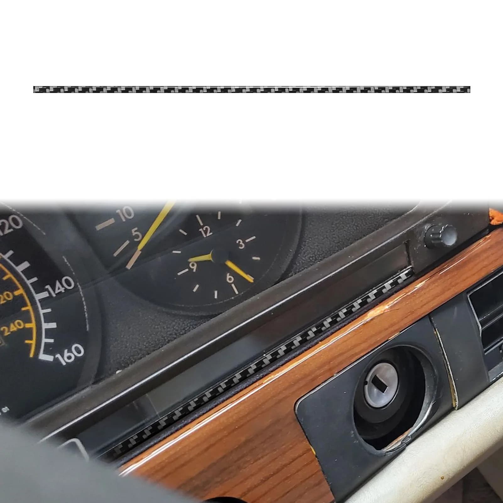 For Mercedes Benz S Class W126 1980-1991 Carbon Fiber Dashboard Trim Car Interior Accessorie Modification Trims Stickers