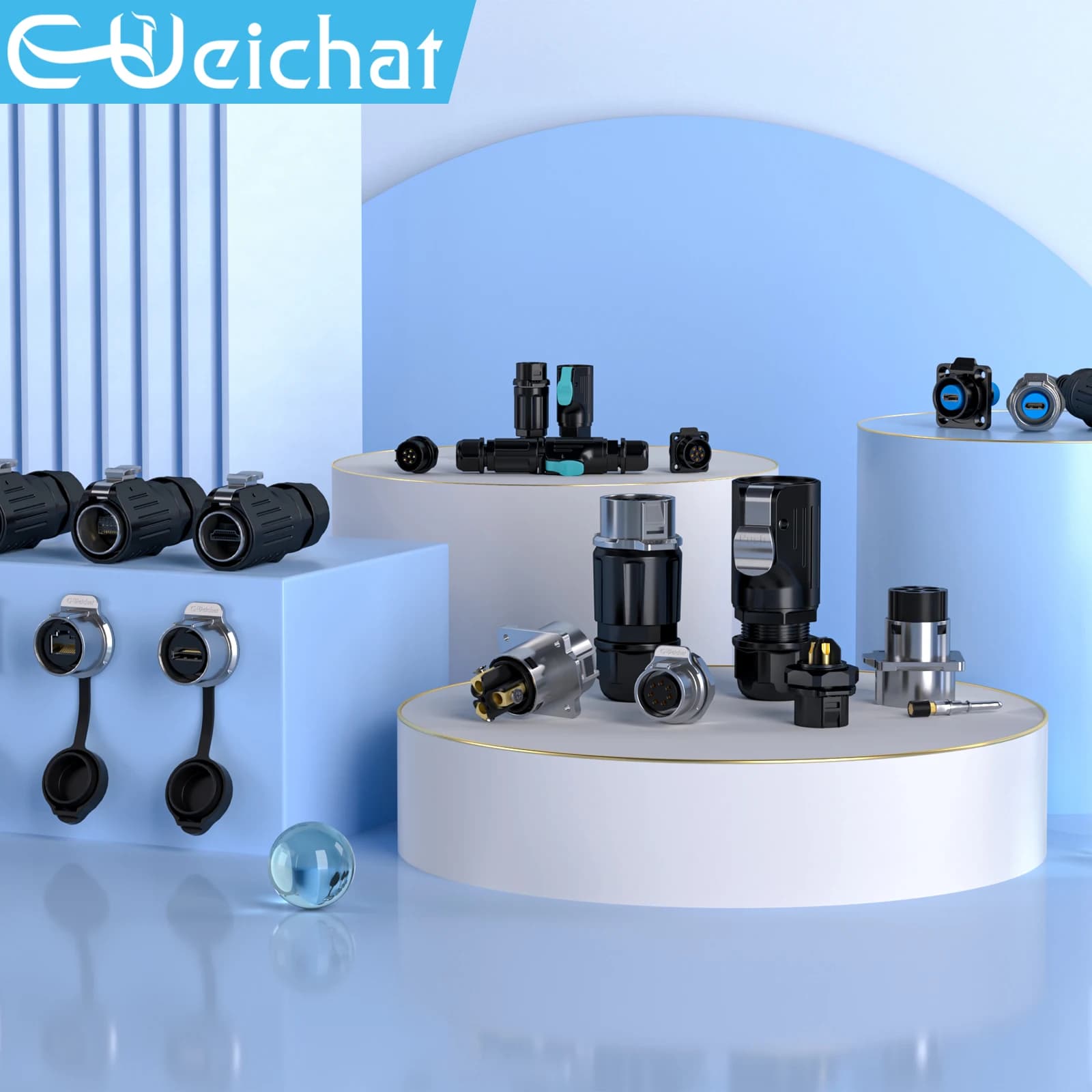 LP20 IP68 Waterproof Connector Male Plug Female Flange Socket 2-12 Pin Metal Industrial Circular Aviation Electrical Connector