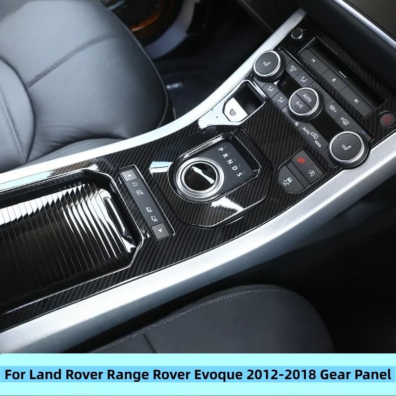 For Land Rover Range Rover Evoque 2012-2018 Accessories Center Console Gear Panel ABS Chrome Decorative Cover Trim Carbon Fiber