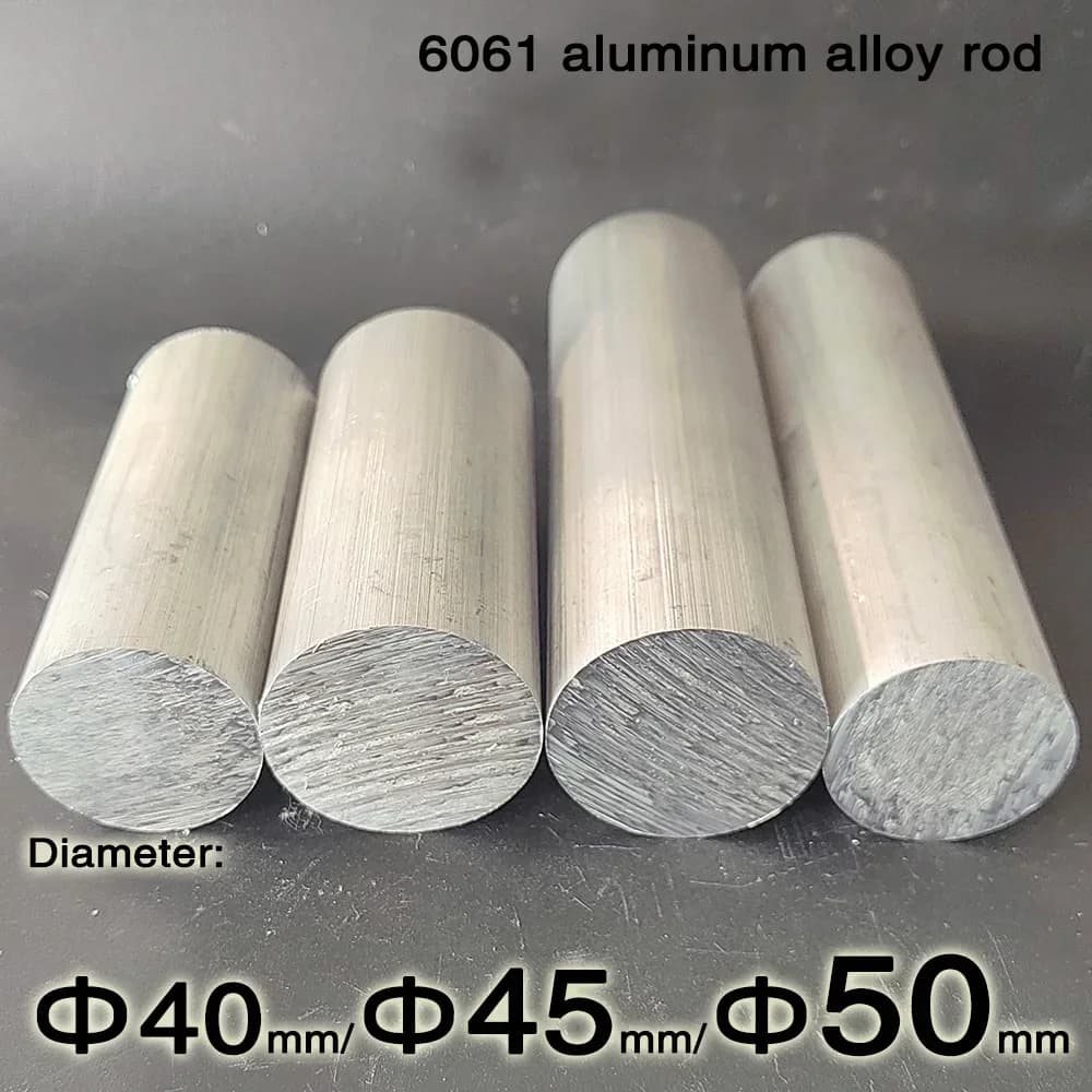 6061 High-Quality Aluminum Solid Round Rod, Diameter Φ 40mm, 45mm, 50mm, Length 50mm, 100mm, 150mm, 200mm, 300mm