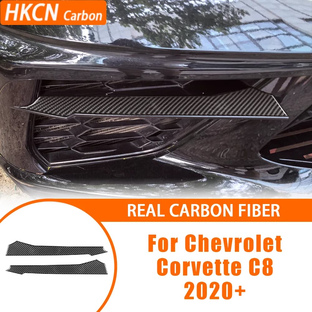 For Chevrolet Corvette C8 2020+ Carbon Fiber Car Accessories Headstock Sides Air Vent Panel Interior Cover Tirm Modified Sticker