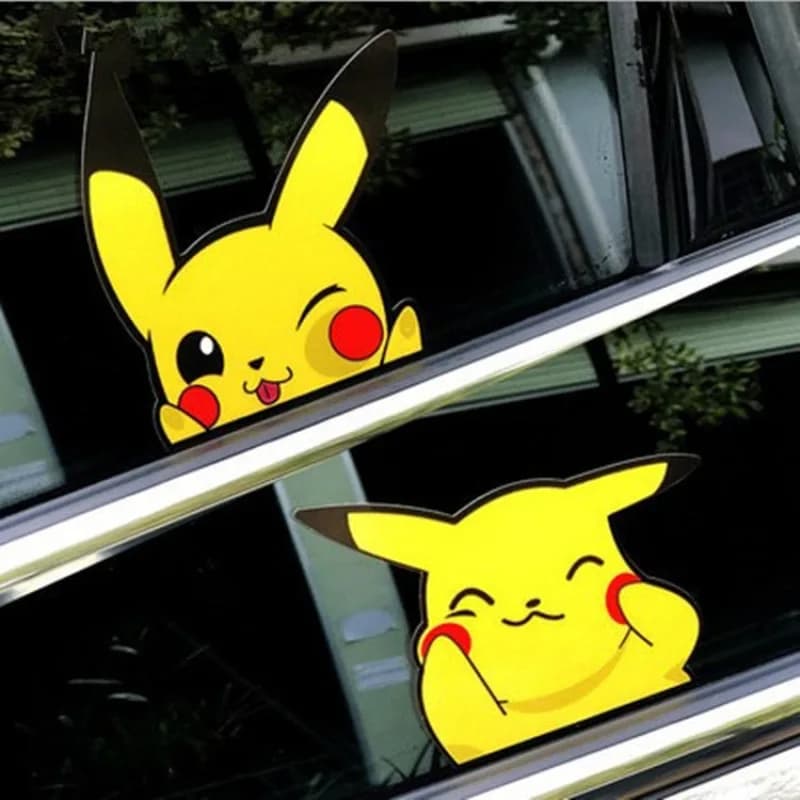 Pokemon Anime Car Window Glass Motorcycle Electric Bike Car Sticker Pikachu Car Scratch Cover Sticker
