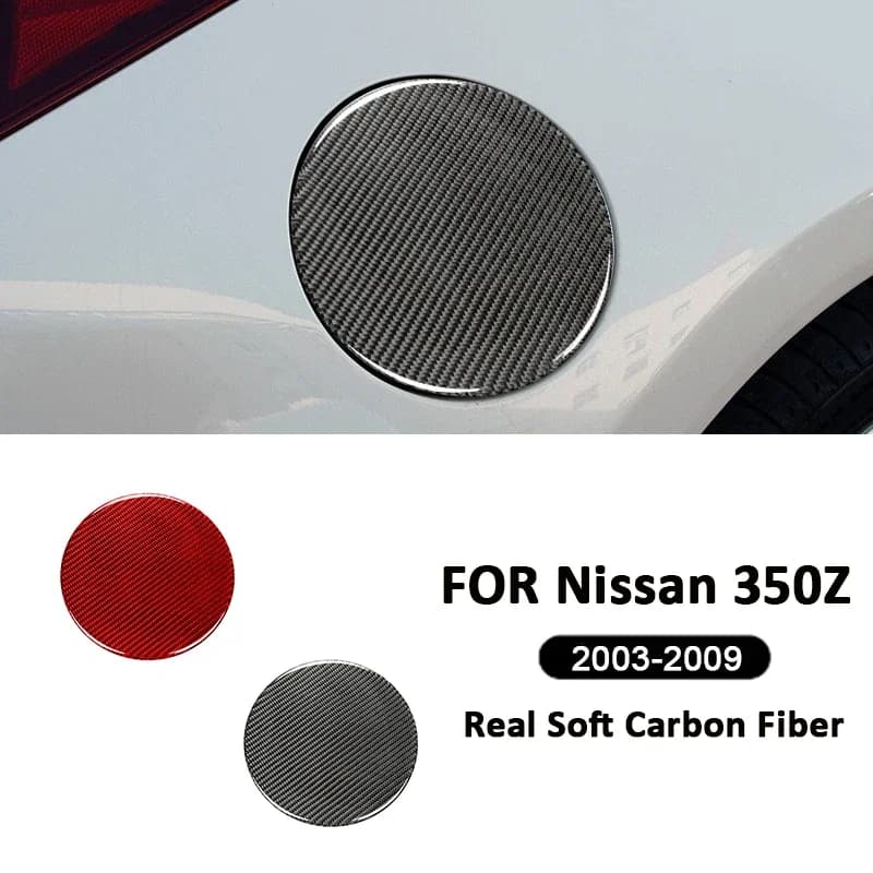 Carbon Fiber Auto Fuel Tank Cap Cover Panel Decoration Sticker For Nissan 350Z 2003-2009 Interior Accessories