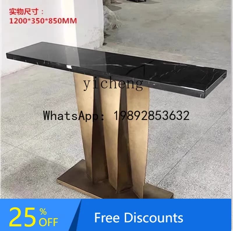 AA simple modern marble table stainless steel  high-end entrance table against the wall light luxury style narrow table