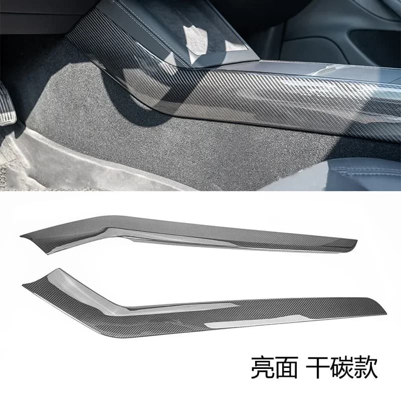 Suitable For 24 Model 3 Y Dry Carbon Fiber Modified Center Console Side Saddle Interior