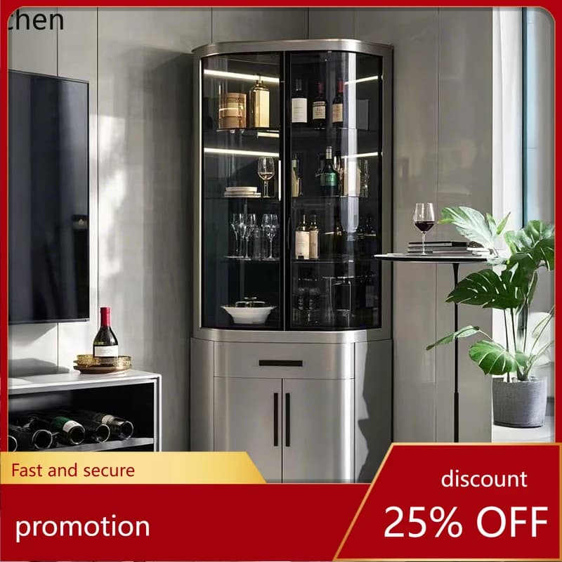 HXL solid wood corner cabinet modern simple glass living room luxury corner cabinet
