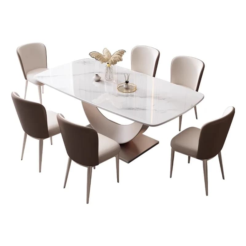 Rectangular Chairs Modern Dining Rooms Kitchen Table Room Marble Reception Restaurant Bord Bwrdd Sedentary Luxury Furniture Home