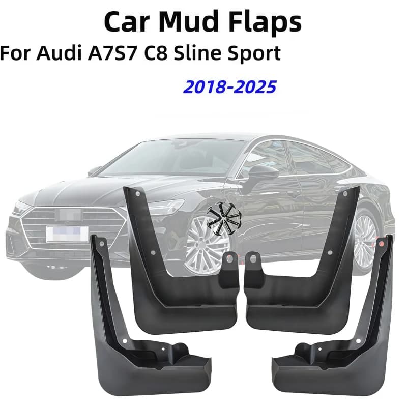 ABS Mud Flaps Splash Guards Mudguards Fenders Flap Guards Car Accessories For Audi A7 S7 C8 Sline Sport Edition 2018-2025 4pcs