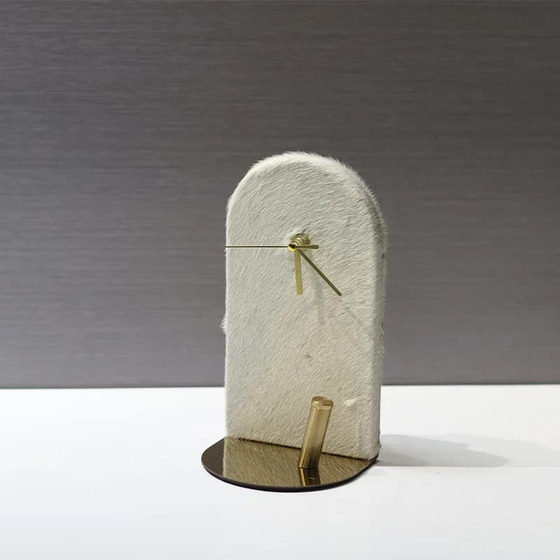 Modern simple horsehair metal clock ornament creative home living room, study bedside table hotel