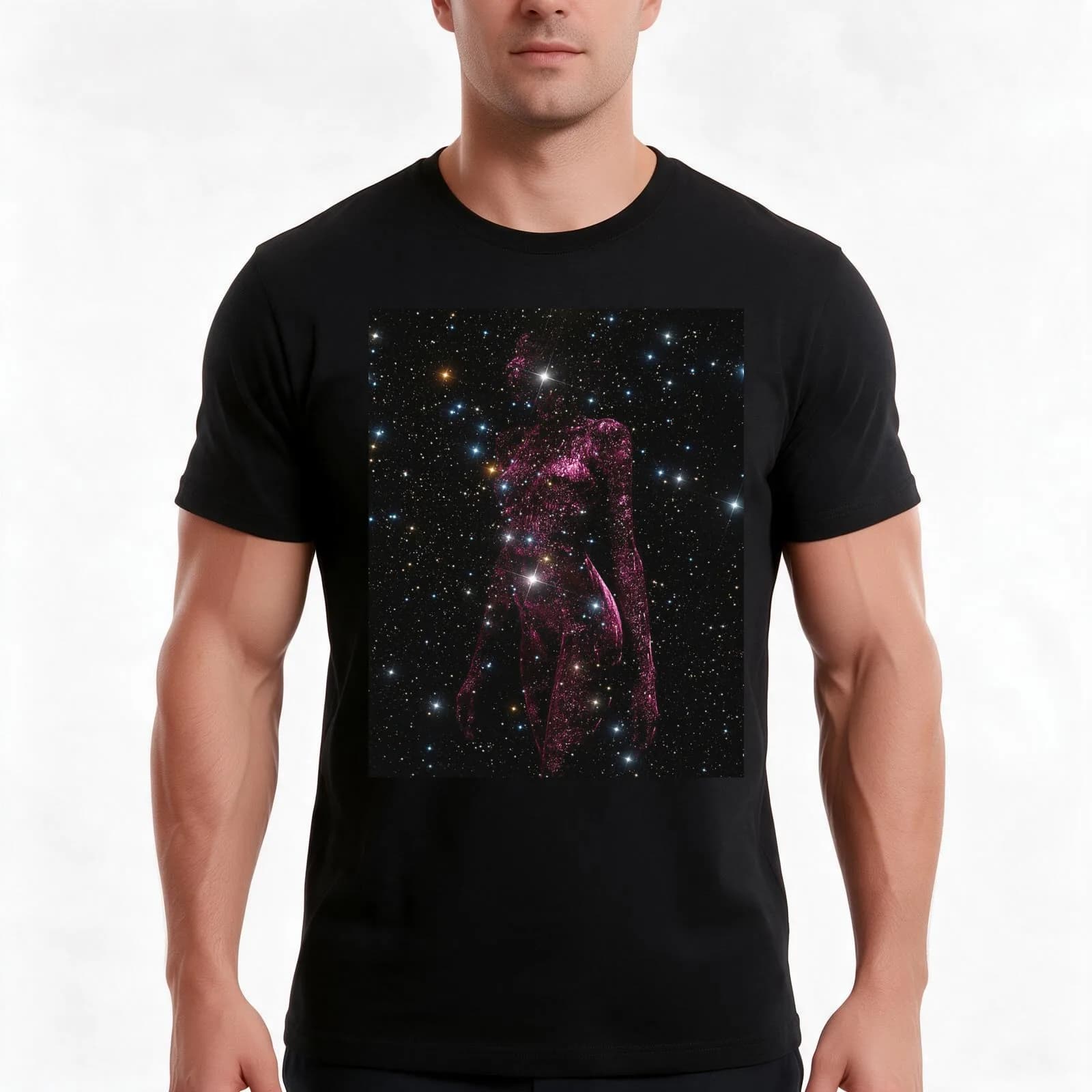 Galaxy Woman T-Shirt, Summer Casual Cotton Tee, Oversized Streetwear Tops, Vintage Graphic Print, Loose Fit Short Sleeve