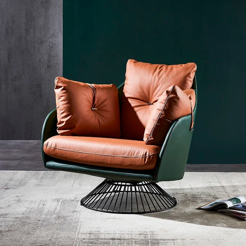 YZ  Leather Lounge Chair Simple Modern  Living Room Nordic Single Seat  Sofa