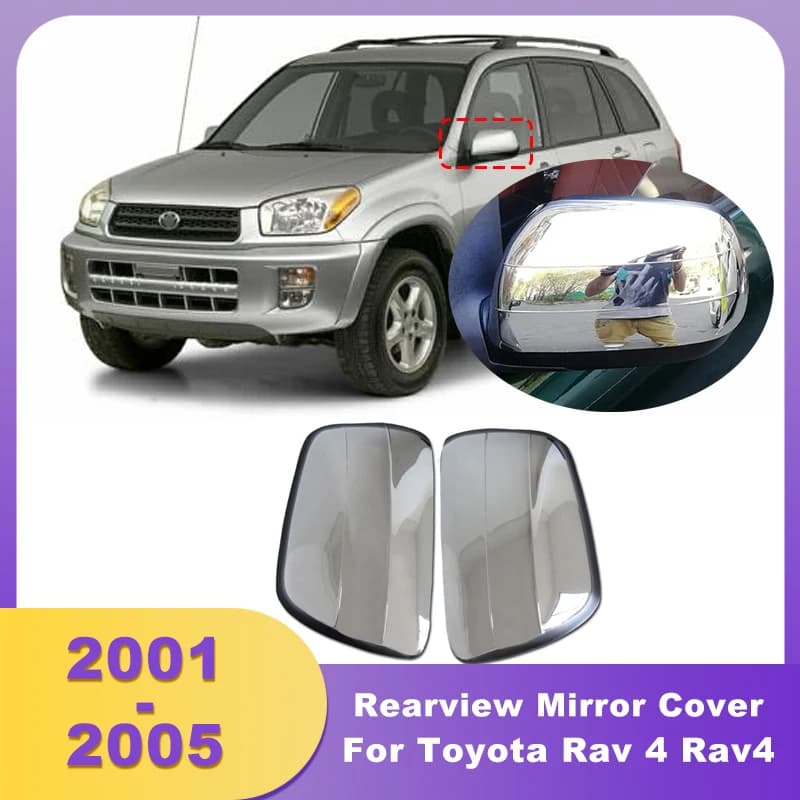 Chrome Side Mirror Cover Caps Rearview Mirrors For Toyota Rav 4 Rav4 2001 2002 2003 2004 2005