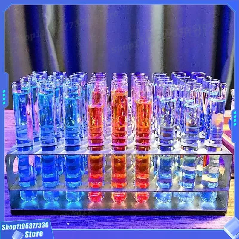 Vintage Old Fashioned Cocktail Glass Set for KTV Bar Pub Whiskey Beer Drinking Unique Test Tube Style Shot Glasses Home Decor