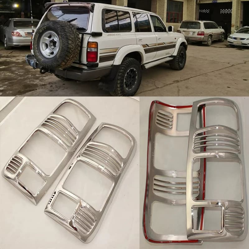 ABS Chrome Tail Light Cover For Toyota Land Cruiser Prado Lc80 Fj80 1990 1991 1992 1993 1994 1995 1996 1997 1998 Rear Lamp Trims