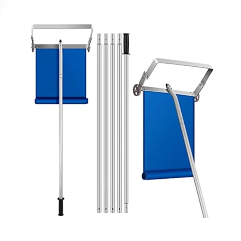 Adjustable Handle Roof Snow Shovel 6.1-Meter Lightweight Wheeled Roof Snow Rake with Oxford Cloth Snow Scraper