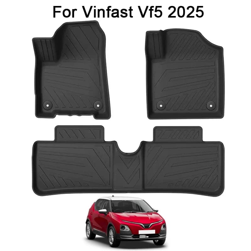 Right Rudder for Vinfast VF5 2025 Car Floor Mats TPE 3D Cargo Liner Waterproof Trunk Mat BLACK