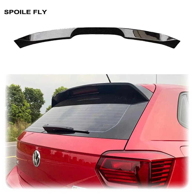 2019 2020 2021 2022 For VW Volkswagen POLO MK6 GTI Style Rear Roof Spoiler Trunk Wing Lip Body Kits ABS Gloss Black Carbon Fiber