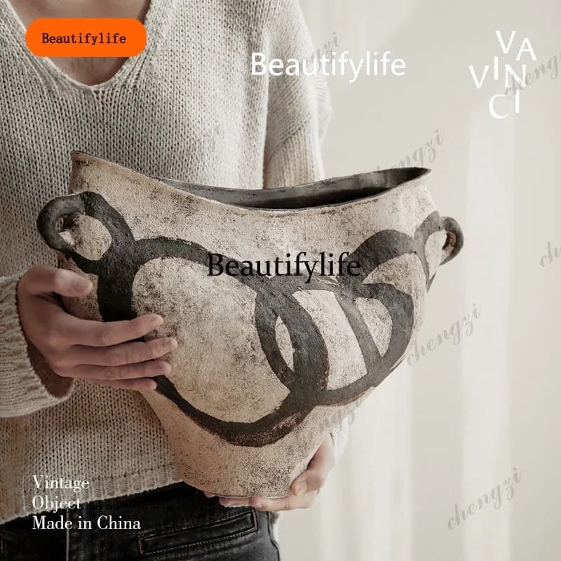 CCC Special-shaped new Chinese hand-painted ceramic vase ornament hotel homestay entrance flower arrangement