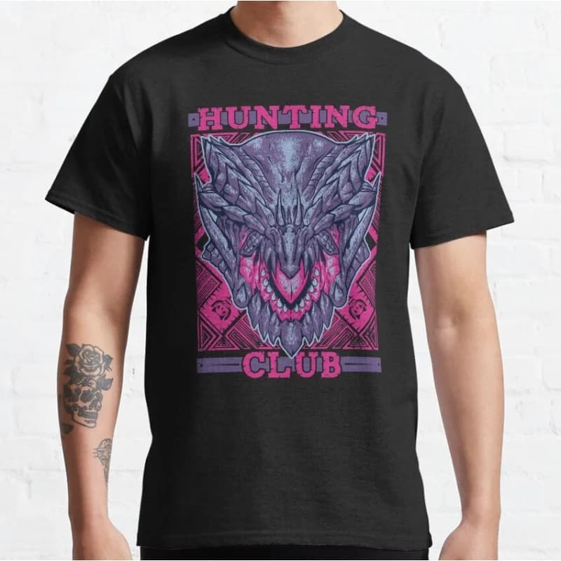 Gore Magala Monster Hunter World Hunting Club Gift t shirt for gamer 100% cotton Short Sleeve Graphic Clothes All size tops