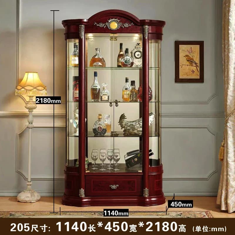 GZ-8   European wine cabinet High-end luxury living room wall glass door display cabinet Red wine cabinet