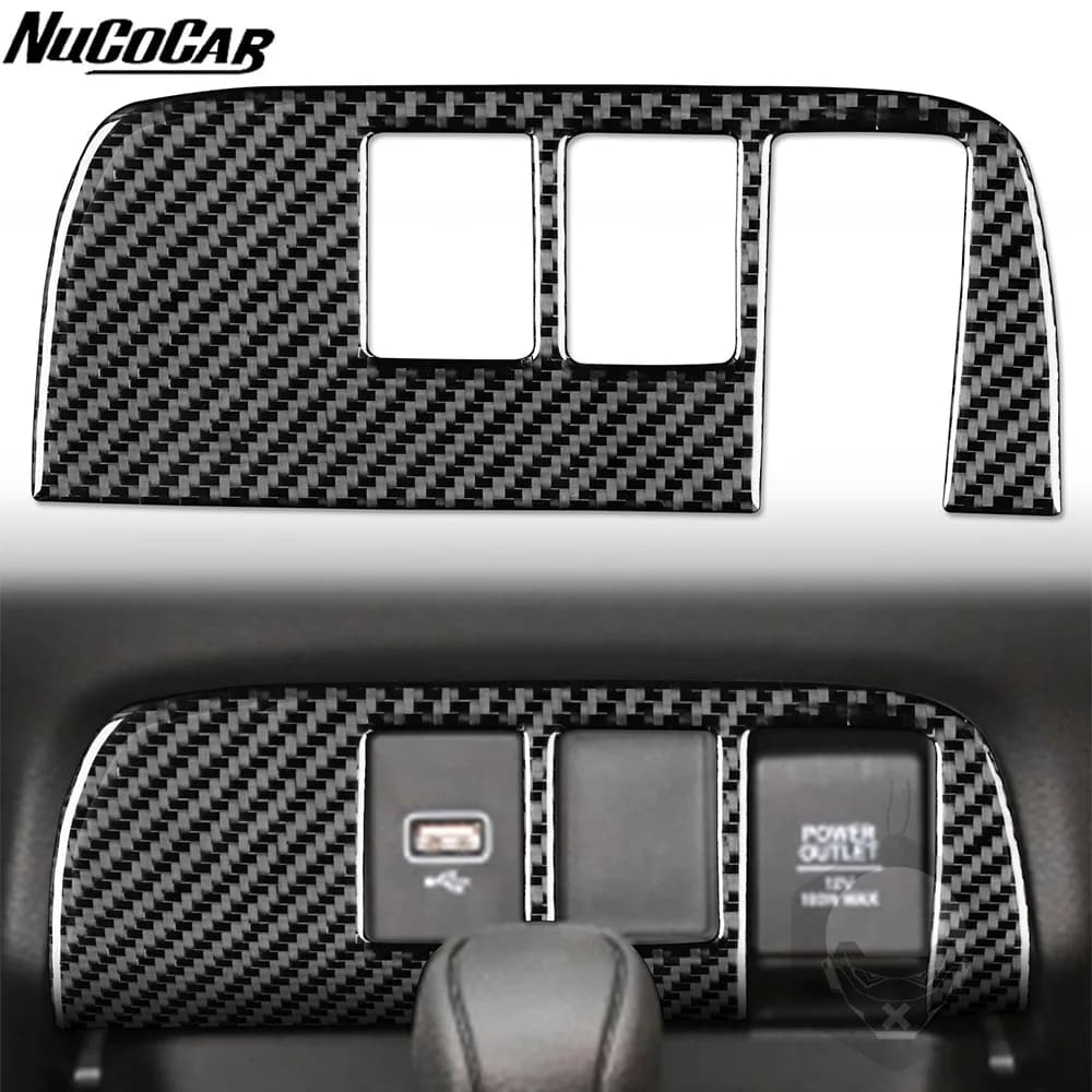 For Honda Fit Jazz GR9 2023-2025 Carbon Fiber Central USD power outlet Panel Cover Car Accessories Interior Decorative Stickers