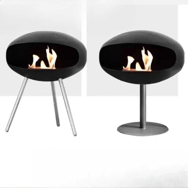 Standing fireplace artist household alcohol fireplace real fire decorative brazier wooden feet metal feet two optional
