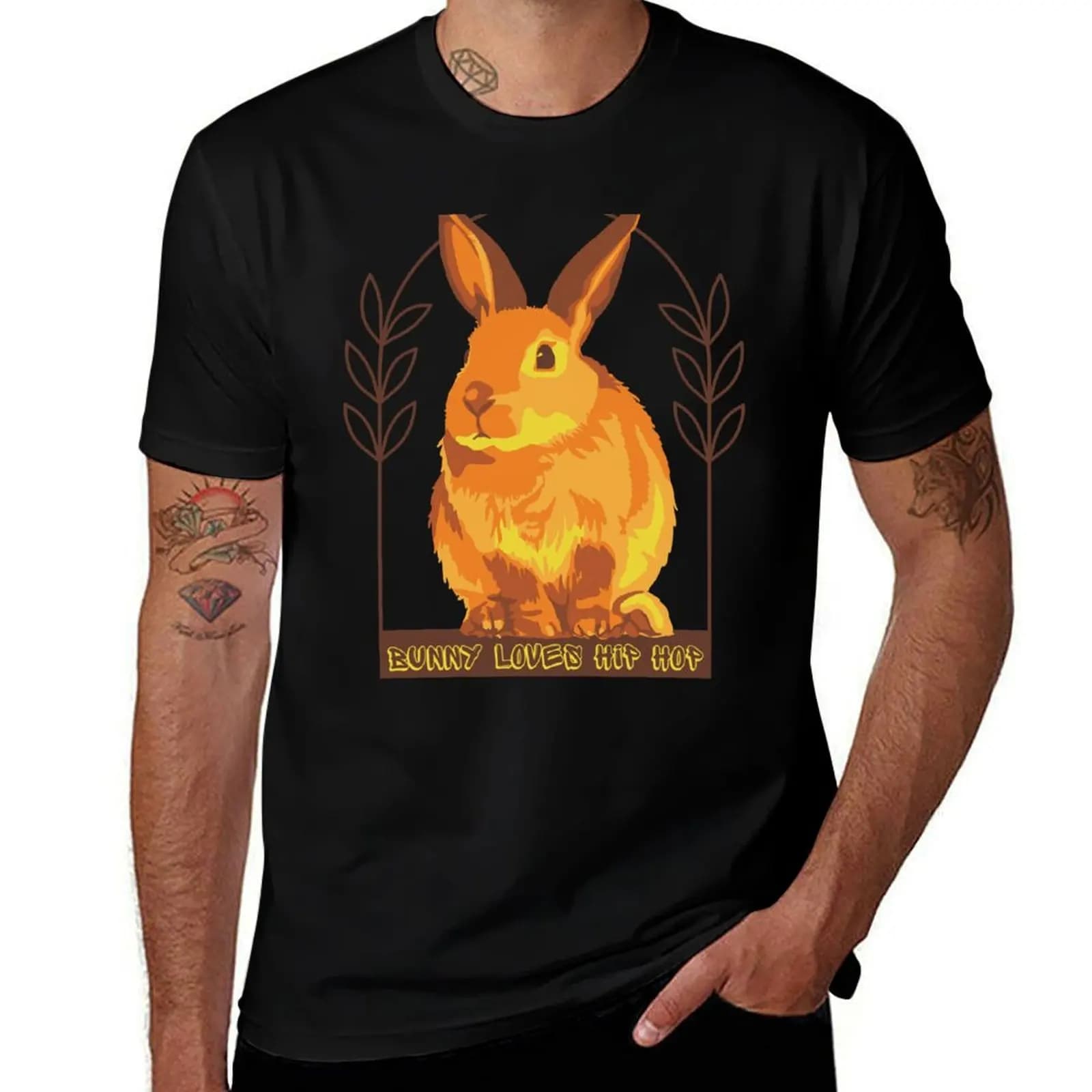 Bunny Loves Hip Hop T-Shirt Work Casual Loose Fit T-Shirt