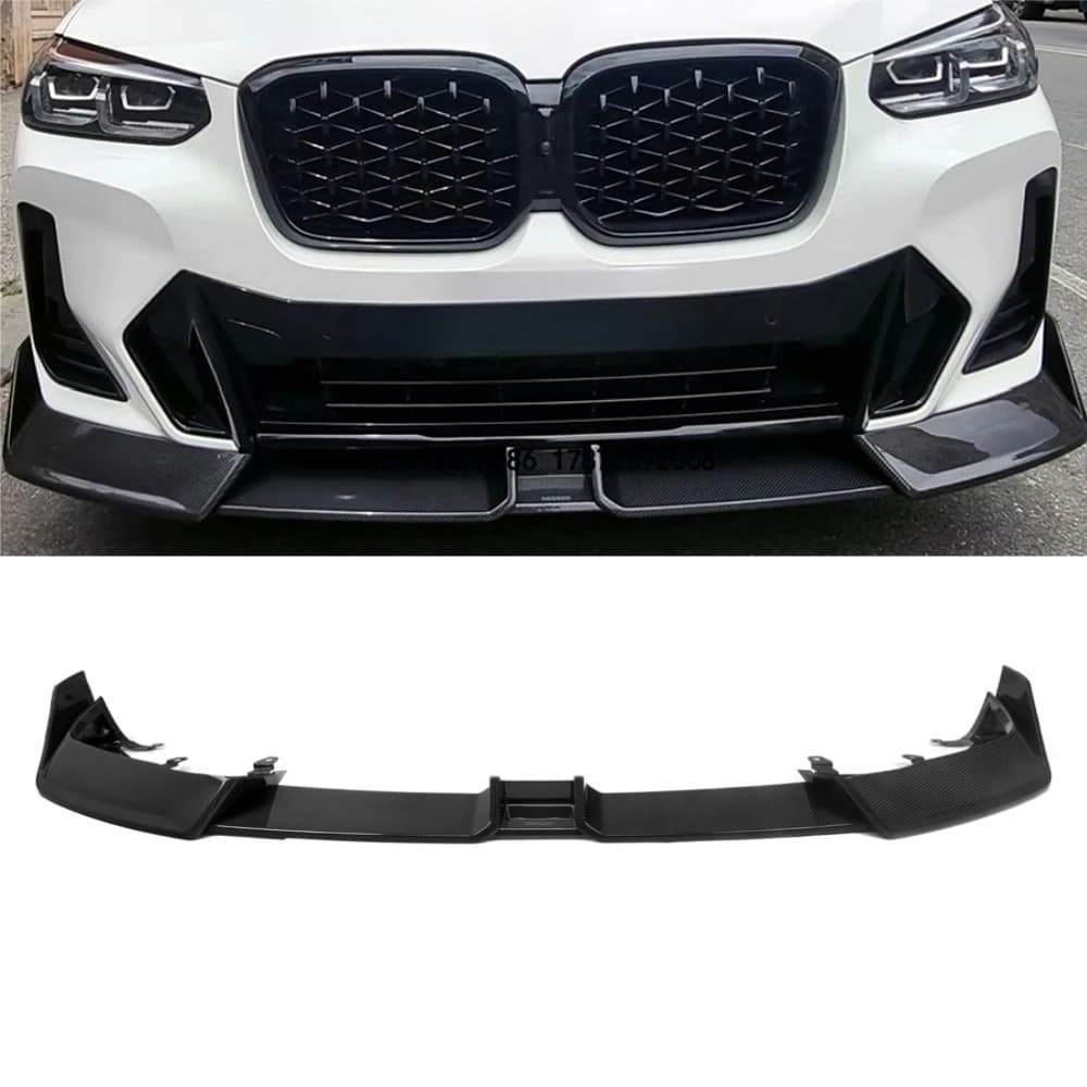 Dry Carbon Fiber Front Bumper Lip for X3 G01 LCI X4 G02 LCI 2019-IN SQ Style Front Bumper Lip 3PCS G01 G02 Front Lip