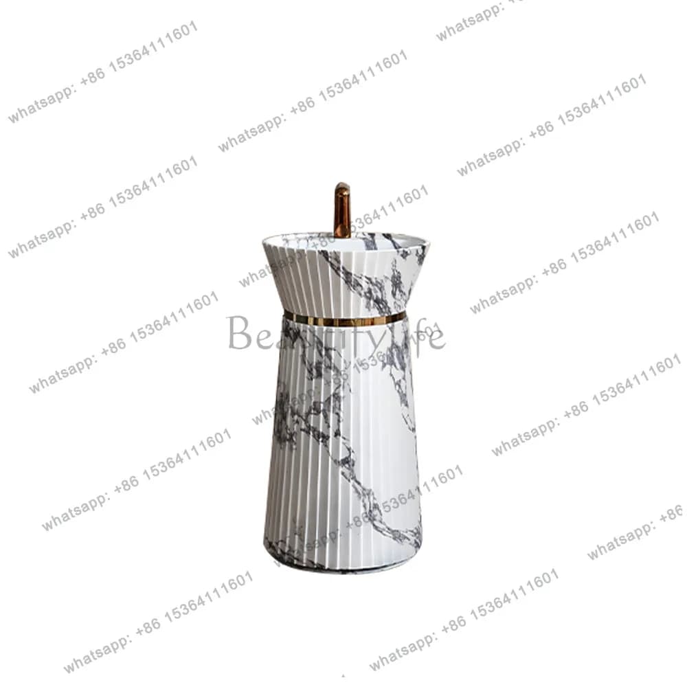 Modern simple hotel B & B wash basin imitation marble pattern wash basin creative small waist column basin