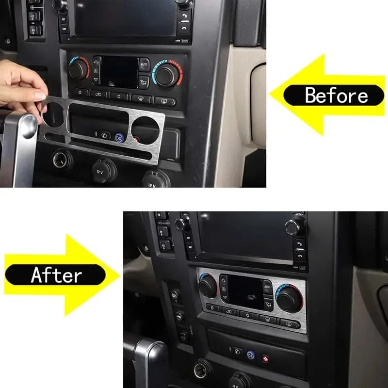 For Hummer H2 air conditioner button panel frame/console air conditioner volume button aluminum alloy interior trim accessories