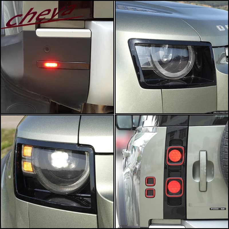 Car Tail Light Cover Brake Light Wide Indicator Cover Rear Lamp Hoods Guards Trim Fit for Land Rover Defender 90 110 2020 +